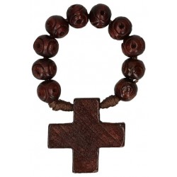 Rosary on cord  Wood Brown