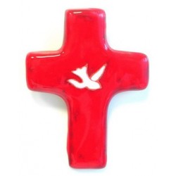 Ceramic Cross  11 x 8 cm  Red