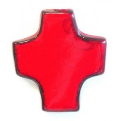 Cross ceramic  9 x 8 cm  Red