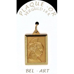 Médaille plaqué-or - Vierge...