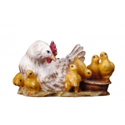 Hen / Chick  : Wood carved...