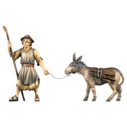 Shepherd with donkey with...