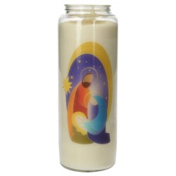 9 days candle in glas nativity