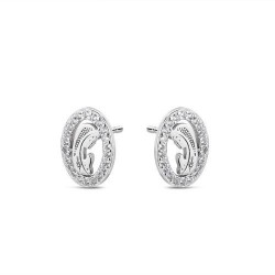 Virgin Mary silver earrings