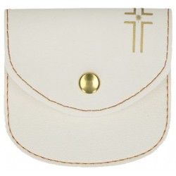 rosary case  white leather...