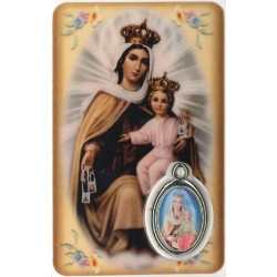 Card with prayer and medal...