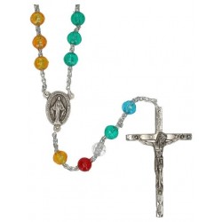 Multicolored plastic rosary