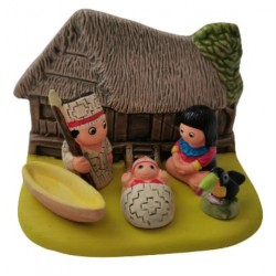 Christam crib in terracotta...