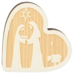 Wood nativity  6cm Natural...