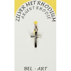 Kruisje Zilver + Rhodium -...