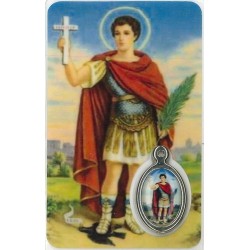 Card with prayer and medal...