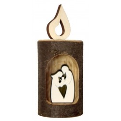 Candle Wood nativity  5cm...