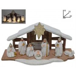 Kerststal van 16 cm met licht