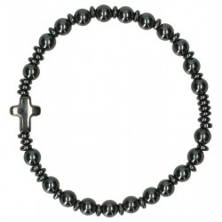 Elastic bracelet hematite