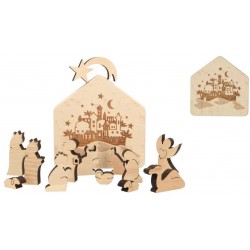 Wood nativity  8cm Natural...