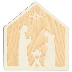 Wood nativity  6cm Natural...