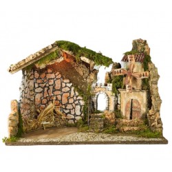 Cabane vide avec moulin et...