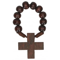 Rosary on cord  Wood Brown