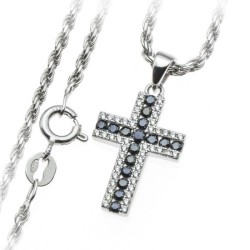 Croix Argent avec Zircon...