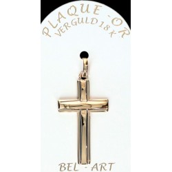 Kruisje plaqué-goud 30 x 17 mm