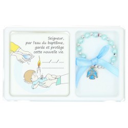 Set armband blauw op elast...