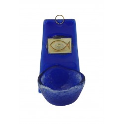 Glass Stoup 10 x 6 cm Blue...