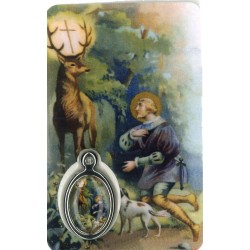 Card with prayer and medal...