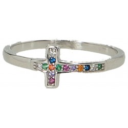 Ring with silver cross and...