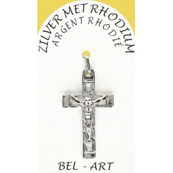 Kruisje Zilver + Rhodium -...