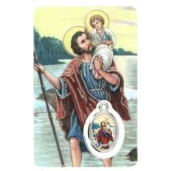 Card with prayer and medal...