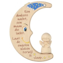 Lune avec ange en bois...