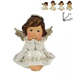 Ange assis de 8 cm - blanc...