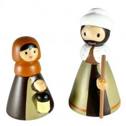 Gouden houten herders 8 cm
