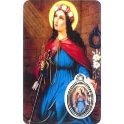 Card with prayer and medal...