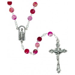 Chapelet Agate fuschia