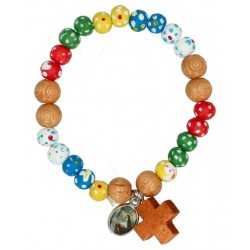 Armband Hout multicolor +...
