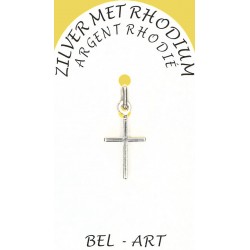 Kruisje Zilver + Rhodium -...
