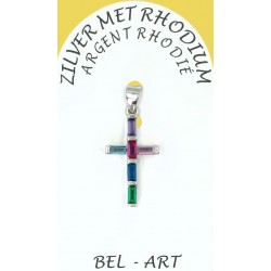 Silver cross pendant with...