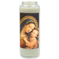 Noveenkaars in glas / wit /...