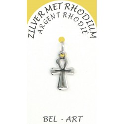 Kruisje Zilver + Rhodium -...