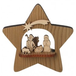 Kerststal in een houten...