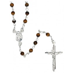 Silver Rosary Tiger Eye 4 mm
