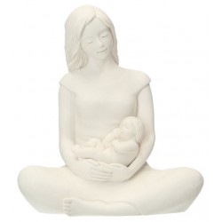 Moeder zittend met haar...