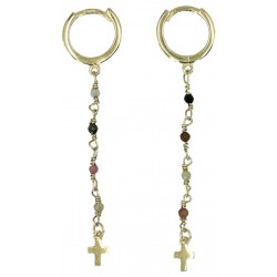 Cross earrings in gold...