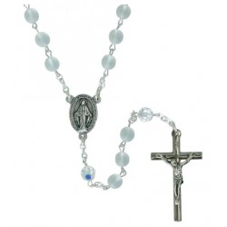 Chapelet Verre Blanc mat