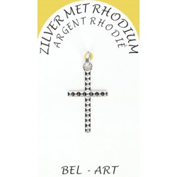 Kruisje Zilver + Rhodium -...