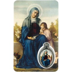 Card with prayer and medal...