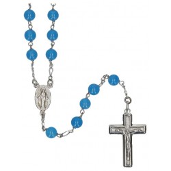 Rhodium Silver Rosary  6mm...