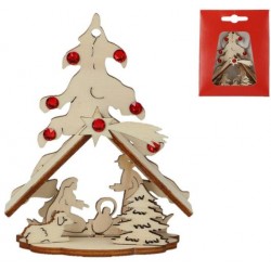 Kerststal/Hout Met Rode...