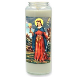 Noveenkaars in glas / wit /...